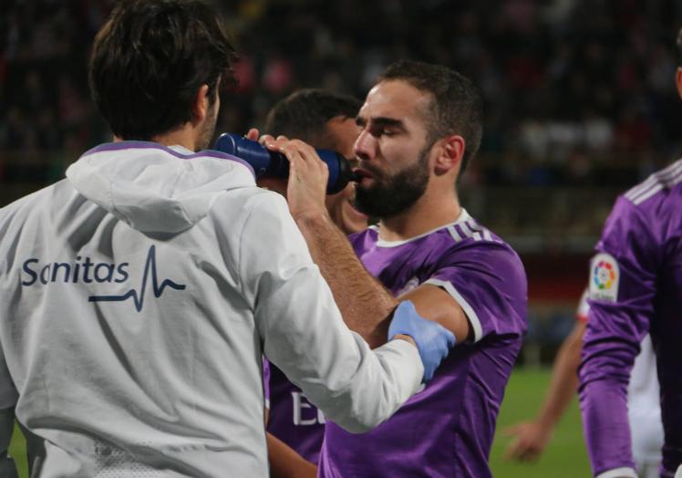 Carvajal fue atendido en el partido e Copa del Rey ante la Cultural.