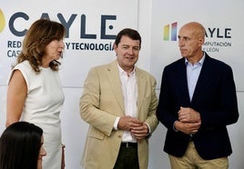 La directora de Scayle, el presidente de la Junta y el alcalde de León.