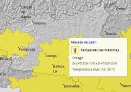 Alerta activada para el miércoles 24 de julio en León.