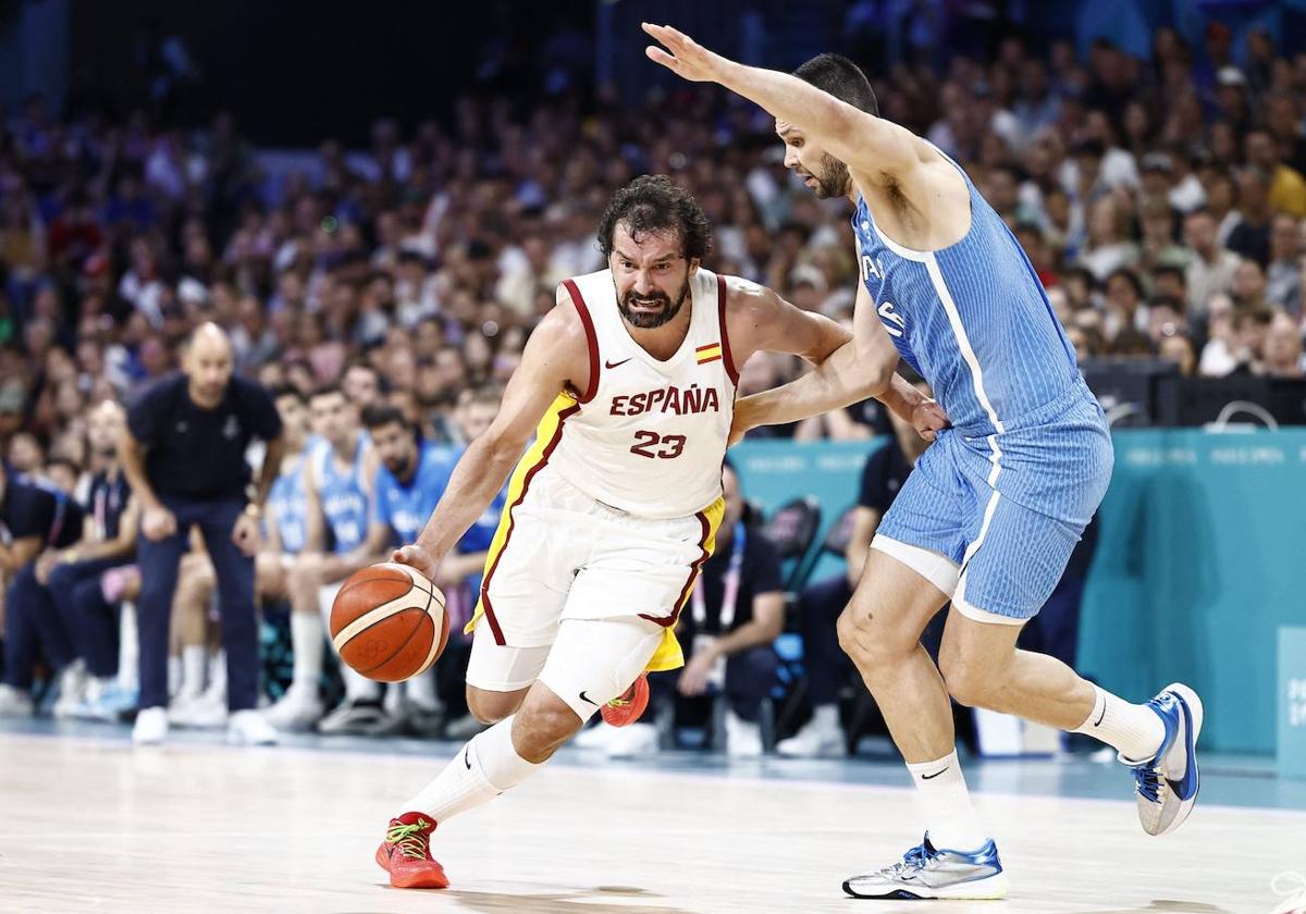 Sergio Llull, en el partido ante Grecia de este martes.