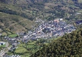 Vista aérea de Villablino.