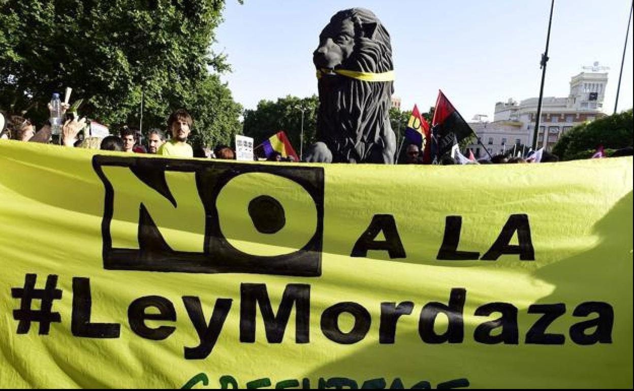 Manifestación contra la Ley Mordaza.