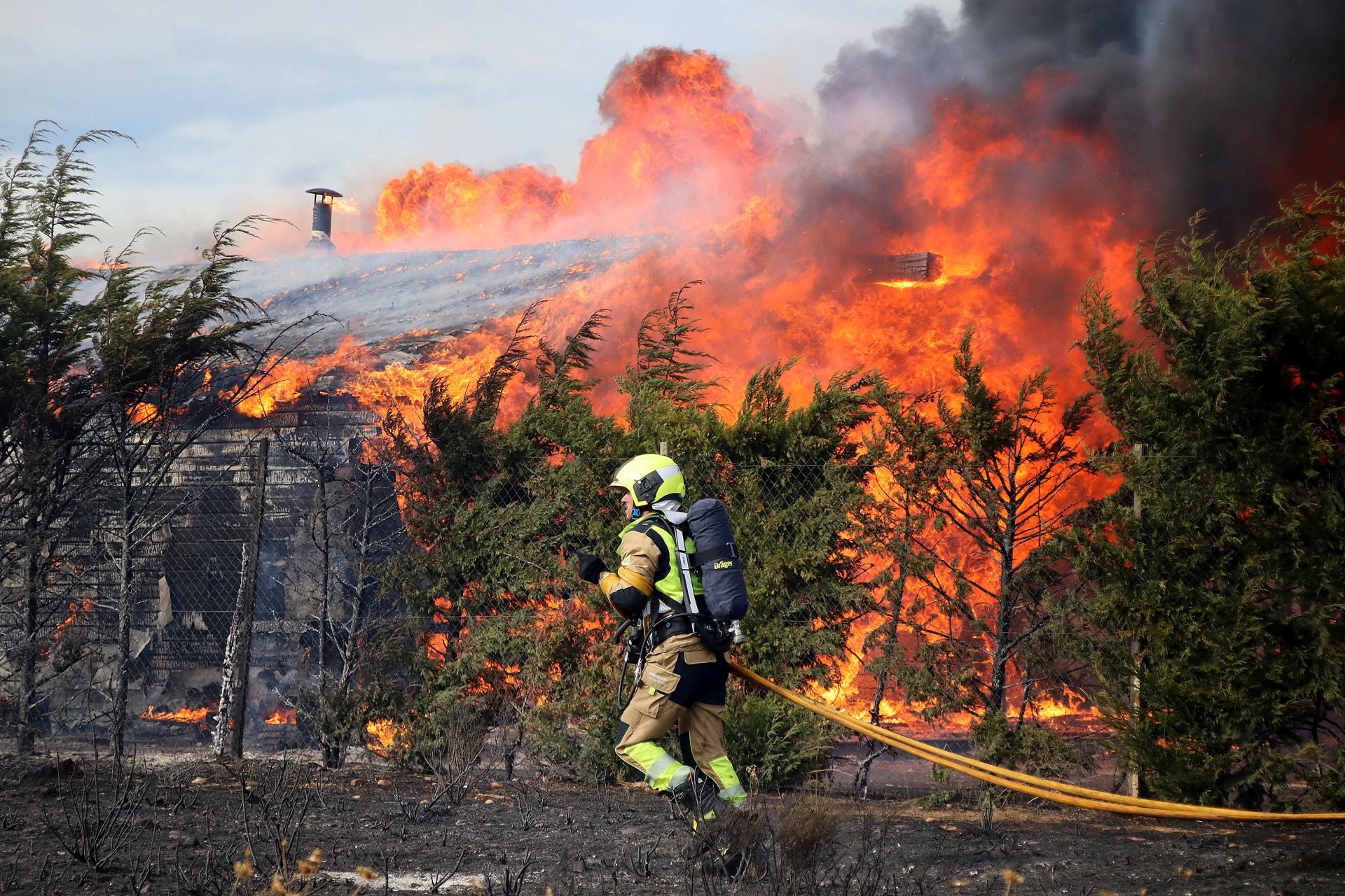 Incendio en Valverde de La Virgen