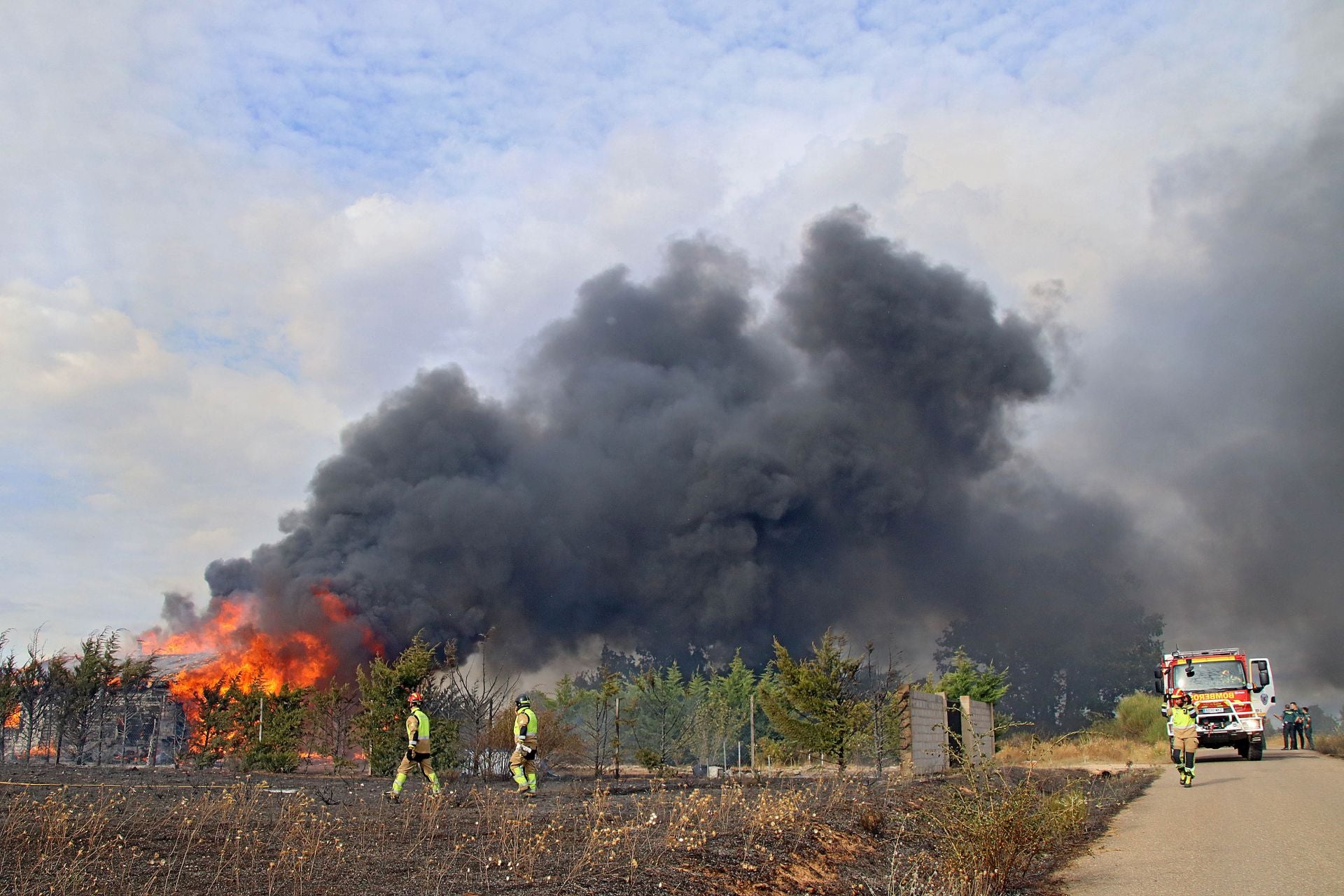 Incendio en Valverde de La Virgen