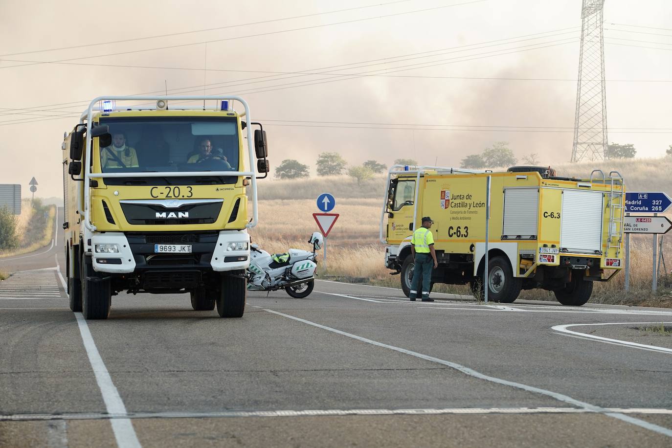 Incendio de nivel 2 en Castrillo de los Polvazares