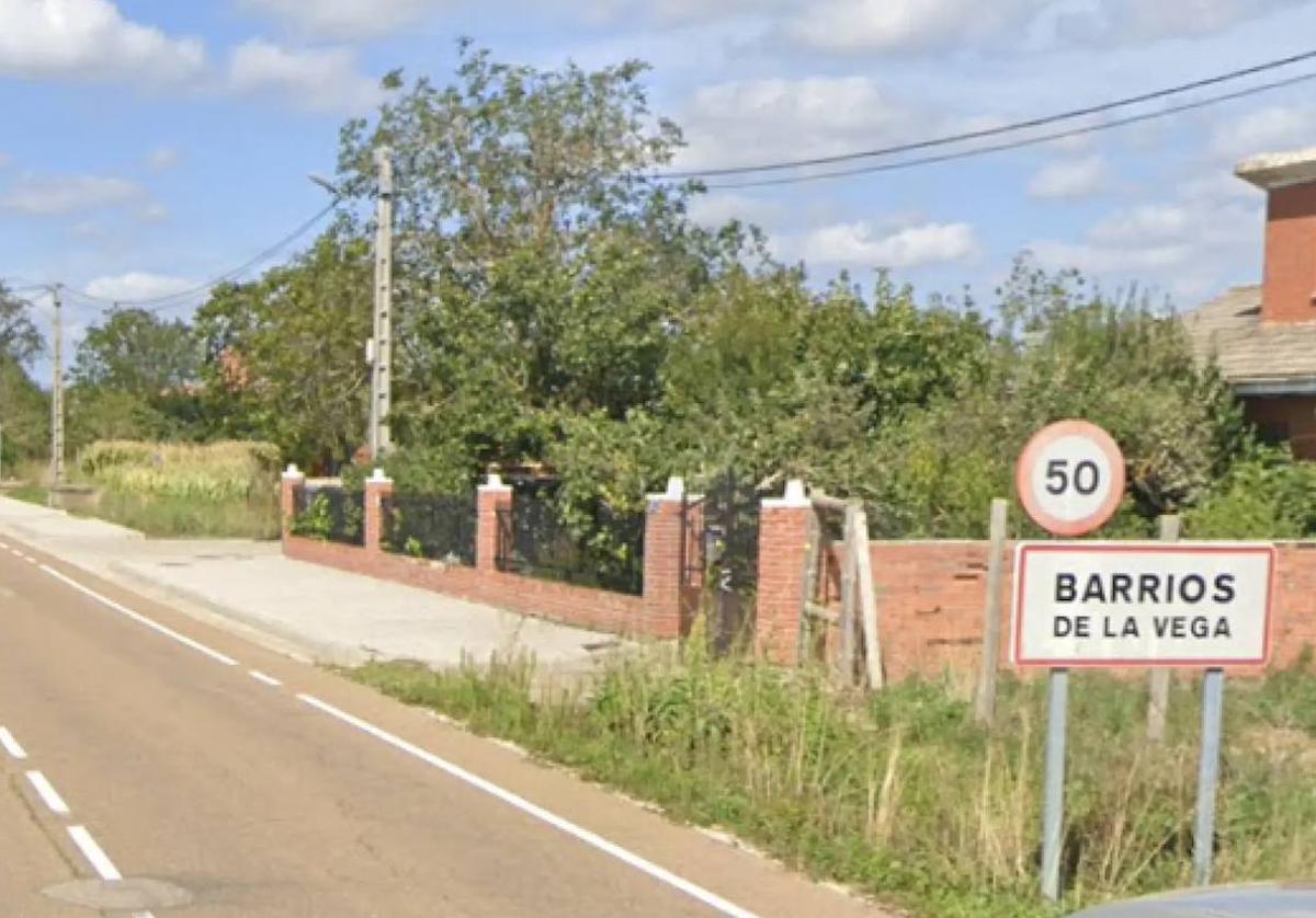 Entrada a la localidad palentina de Barrios de la Vega.