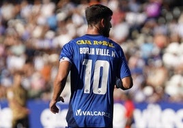 Borja Valle, en el partido ante la Real Sociedad B.