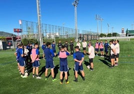 Entrenamiento de la Deportiva en la Ciudad Deportiva Joan Gamper