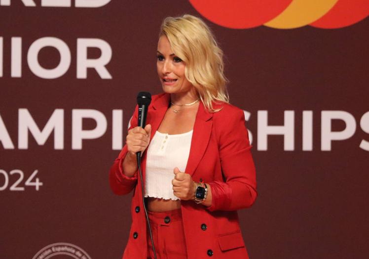 Lydia Valentín, durante su discurso.