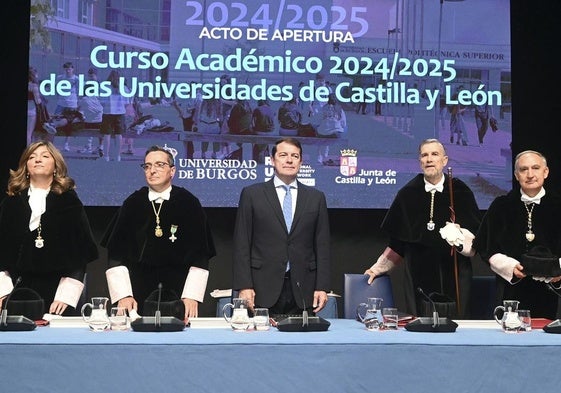 Acto de apertura del curso académico de las universidades públicas, con los cuatro rectores y el presidente de la Junta.