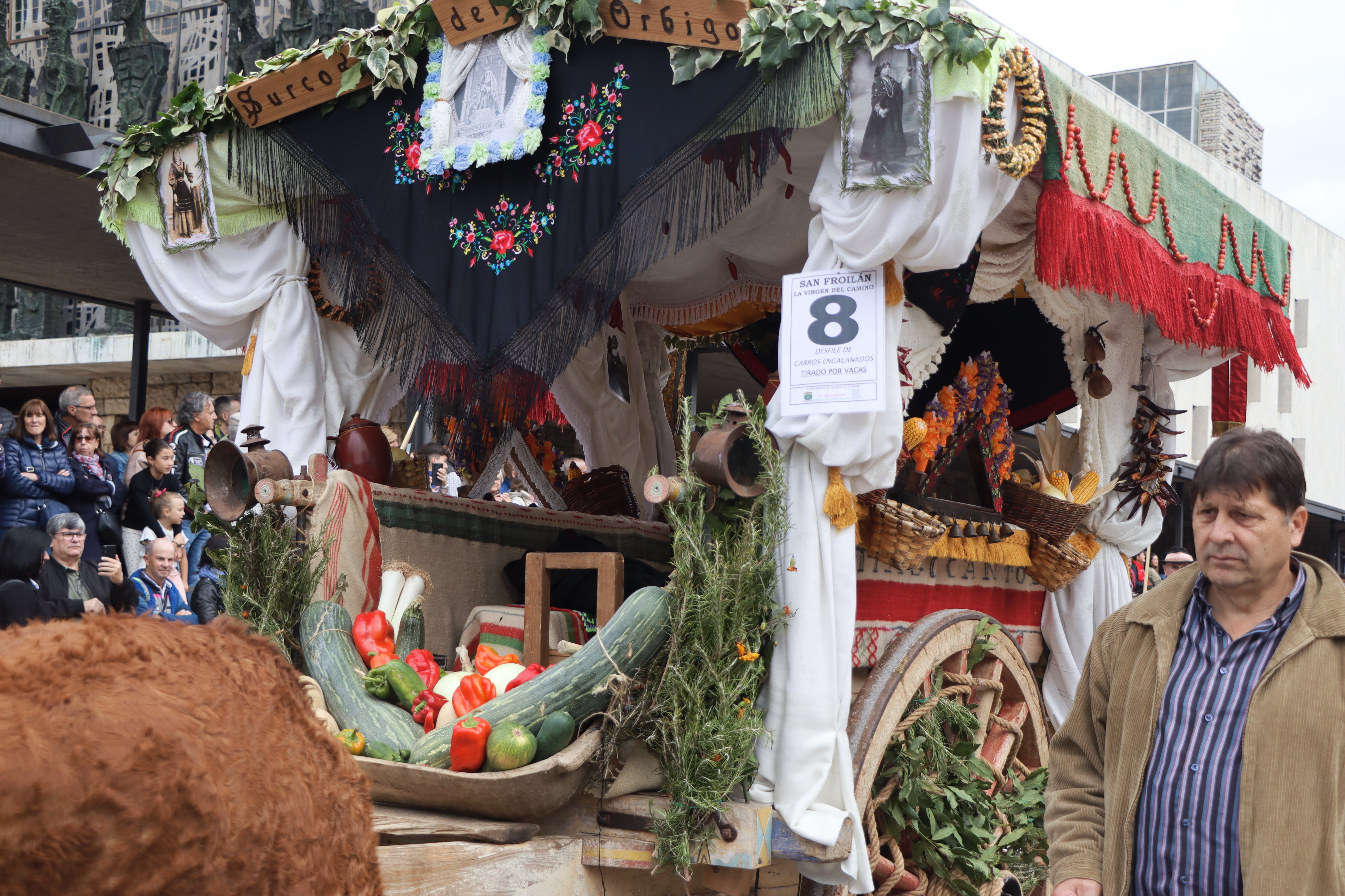 Los carros engalanados en la romería de San Froilán