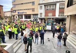 Imagen de la manifestación a la puerta de los juzgados de Benavente.