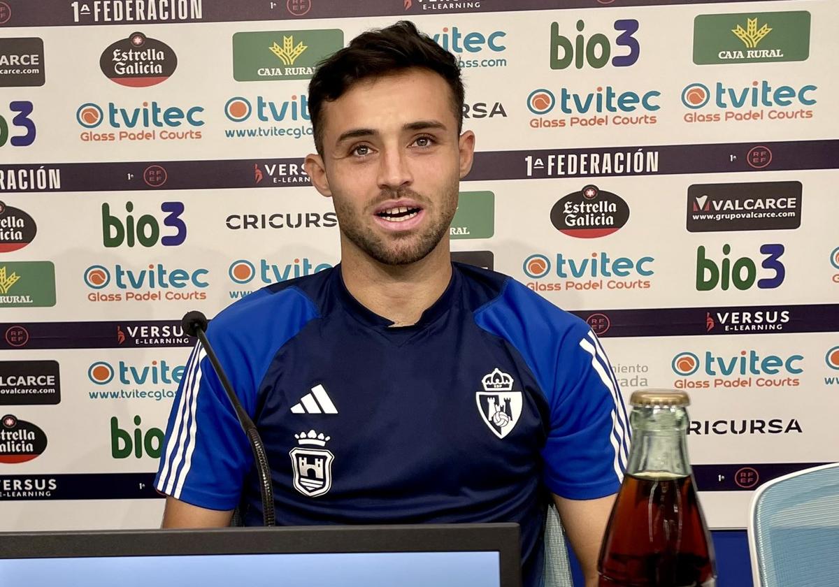 Kevin Sibille, en la sala de prensa de El Toralín.