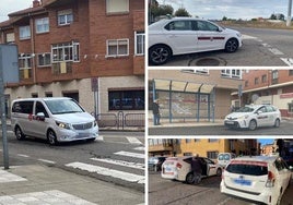 Taxis de León circulando por calles del alfoz.