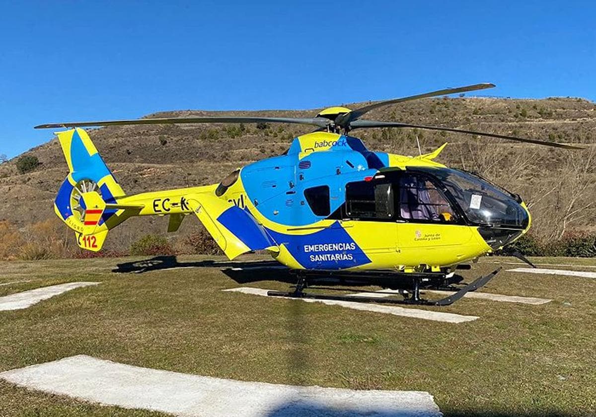 Helicóptero medicalizado como el que se desplazó al lugar del accidente.