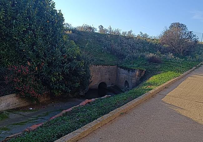 Desague del canal Elsa, uno de los puntos que más se inunda con las lluvias.