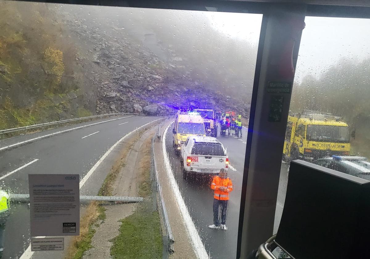 Imagen desde el autobús que viajaba hacia León.