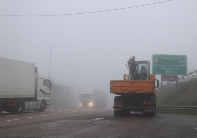 Niebla en el alto de Pajares.
