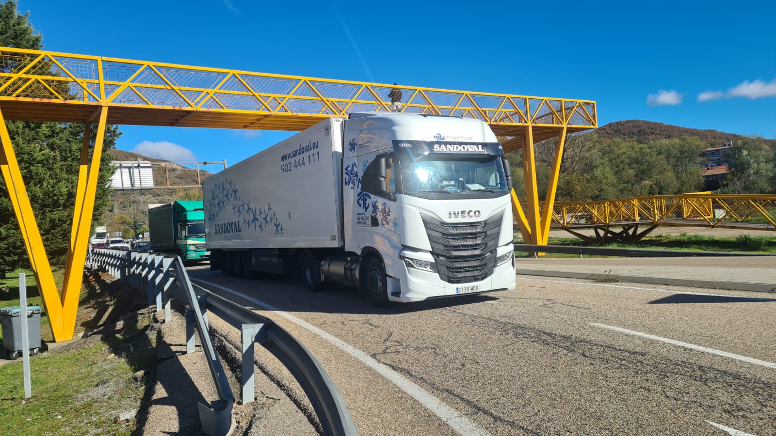 Tráfico en el puerto de Pajares tras el desprendimiento de la AP-66