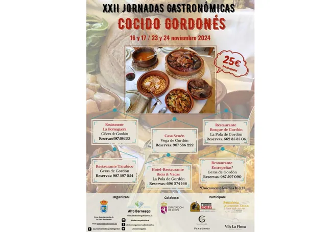 Cartel de las jornadas del cocido gordonés