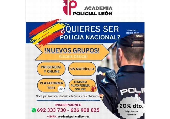 Academia Policial León ofrece nuevos grupos de acceso al cuerpo de Policía Nacional