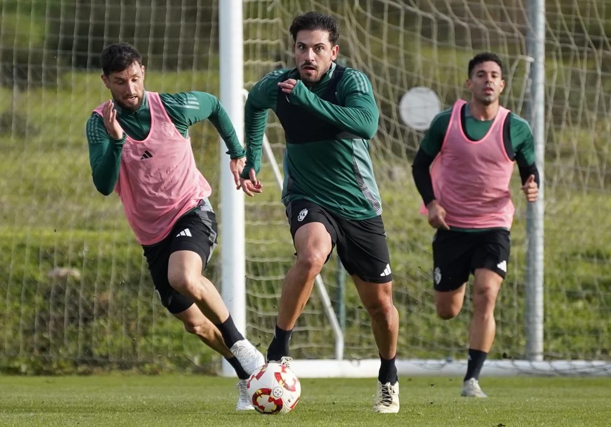 Borja Fernández, en un entrenamiento de esta semana.