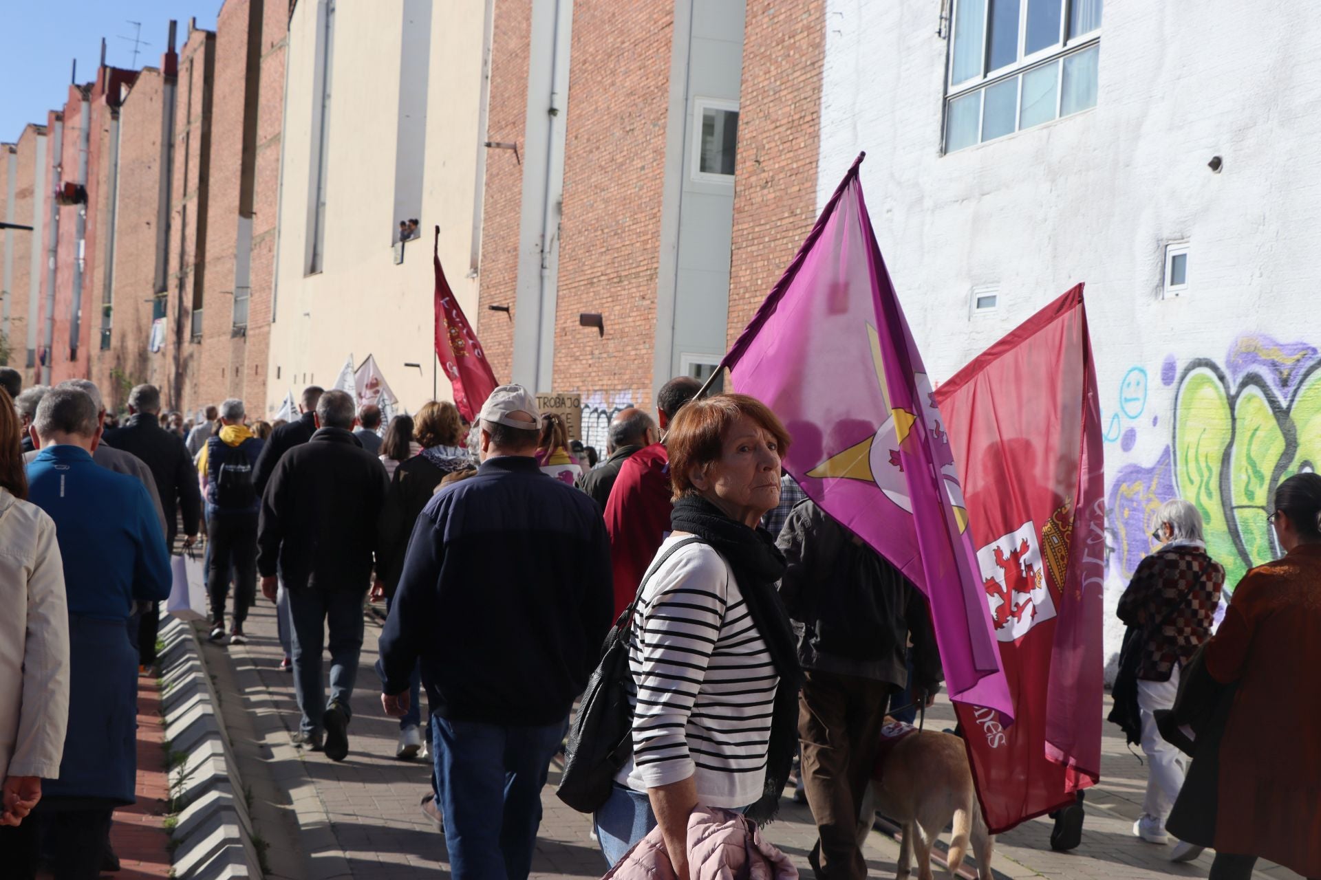 Manifestación por el futuro de Feve en León