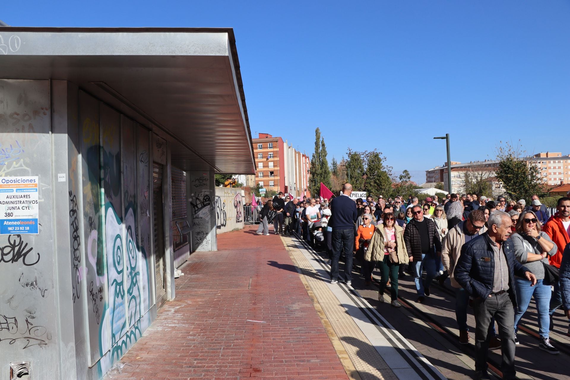 Manifestación por el futuro de Feve en León