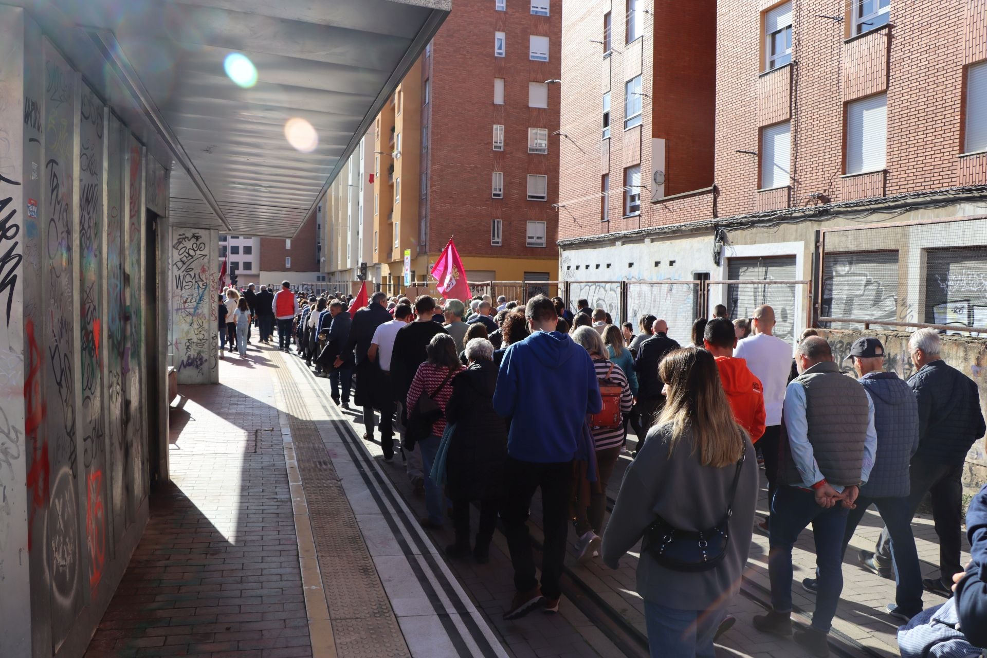 Manifestación por el futuro de Feve en León