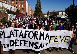 La cabecera de la manifestación, en el inicio del recorrido.