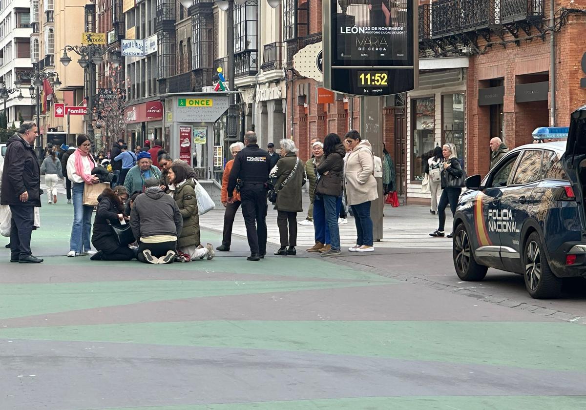 Una caída de un peatón en la avenida Ordoño II.