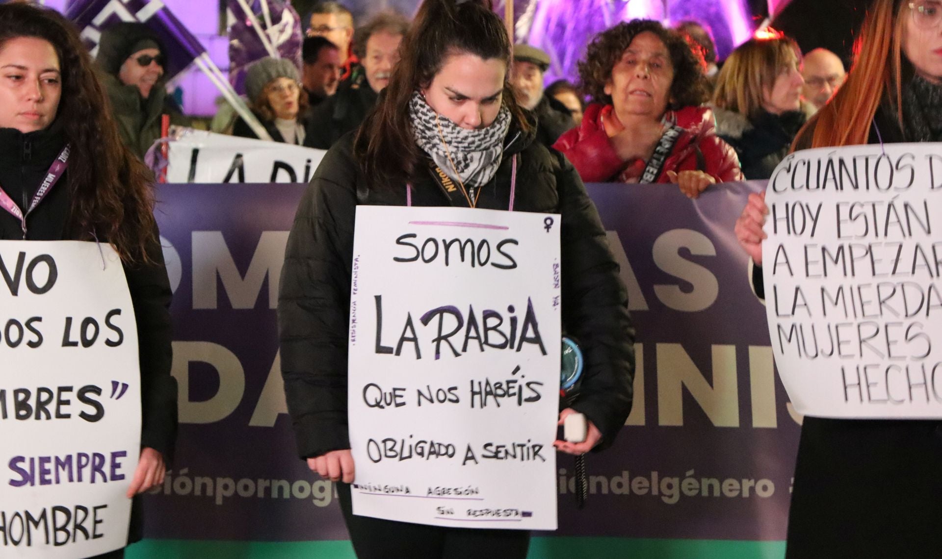 Manifestación contra la violencia de género en León