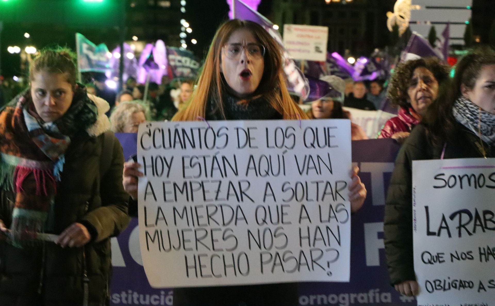 Manifestación contra la violencia de género en León