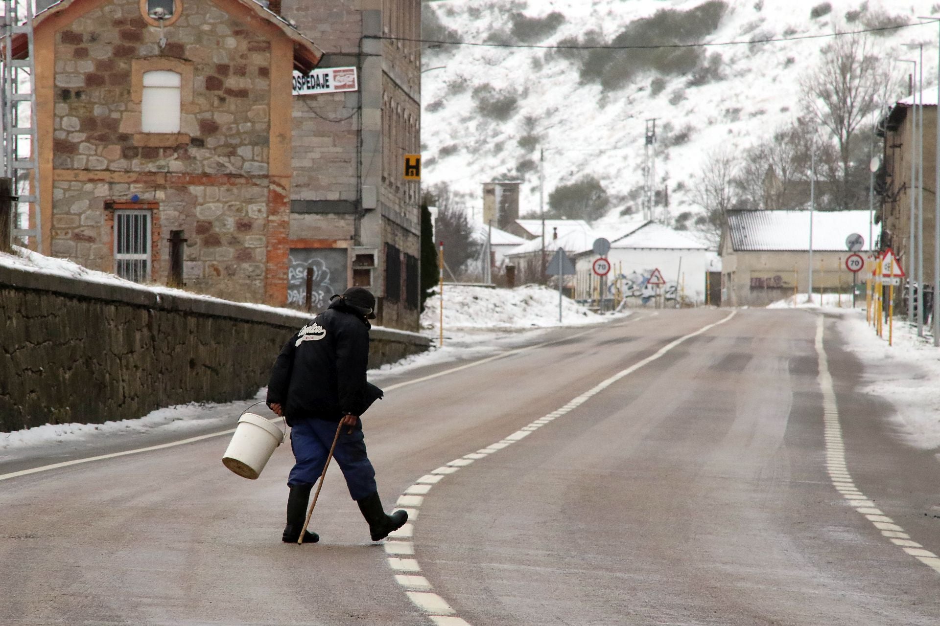 Temporal de nieve en la montaña leonesa