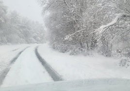 Estado de la carretera de acceso a Valdeprado.