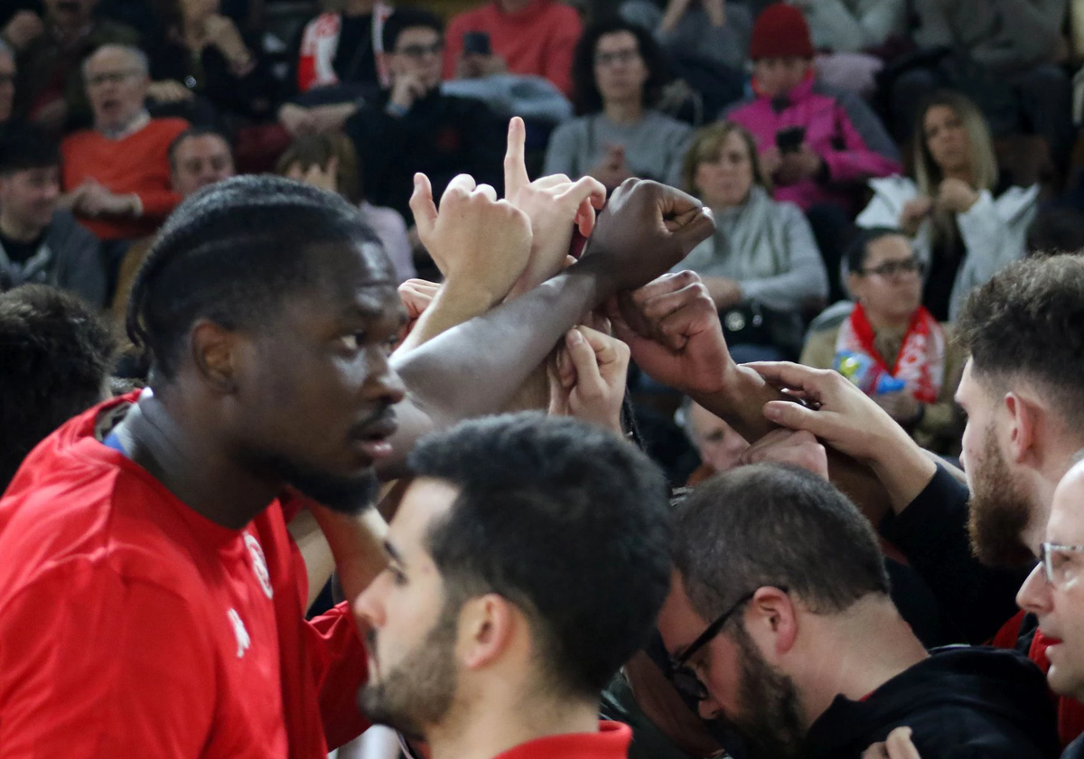 El aliento de los jugadores antes del choque ante Ciudad de Huelva