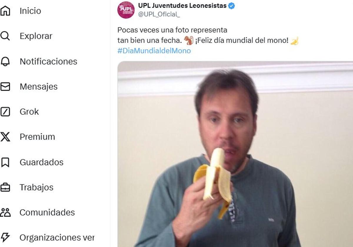 El tweet compartido por UPL Juventudes Leonesistas.