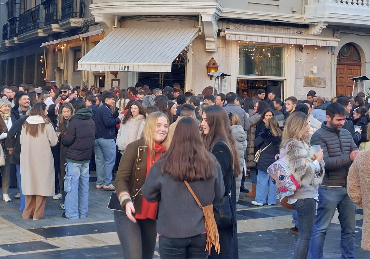 Plaza de Regla, en la capital leonesa, en la tarde de Nochebuena.