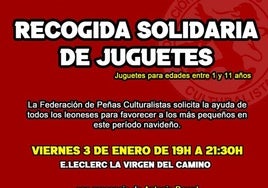 Las peñas de la Cultural organizan una recogida solidaria de juguetes