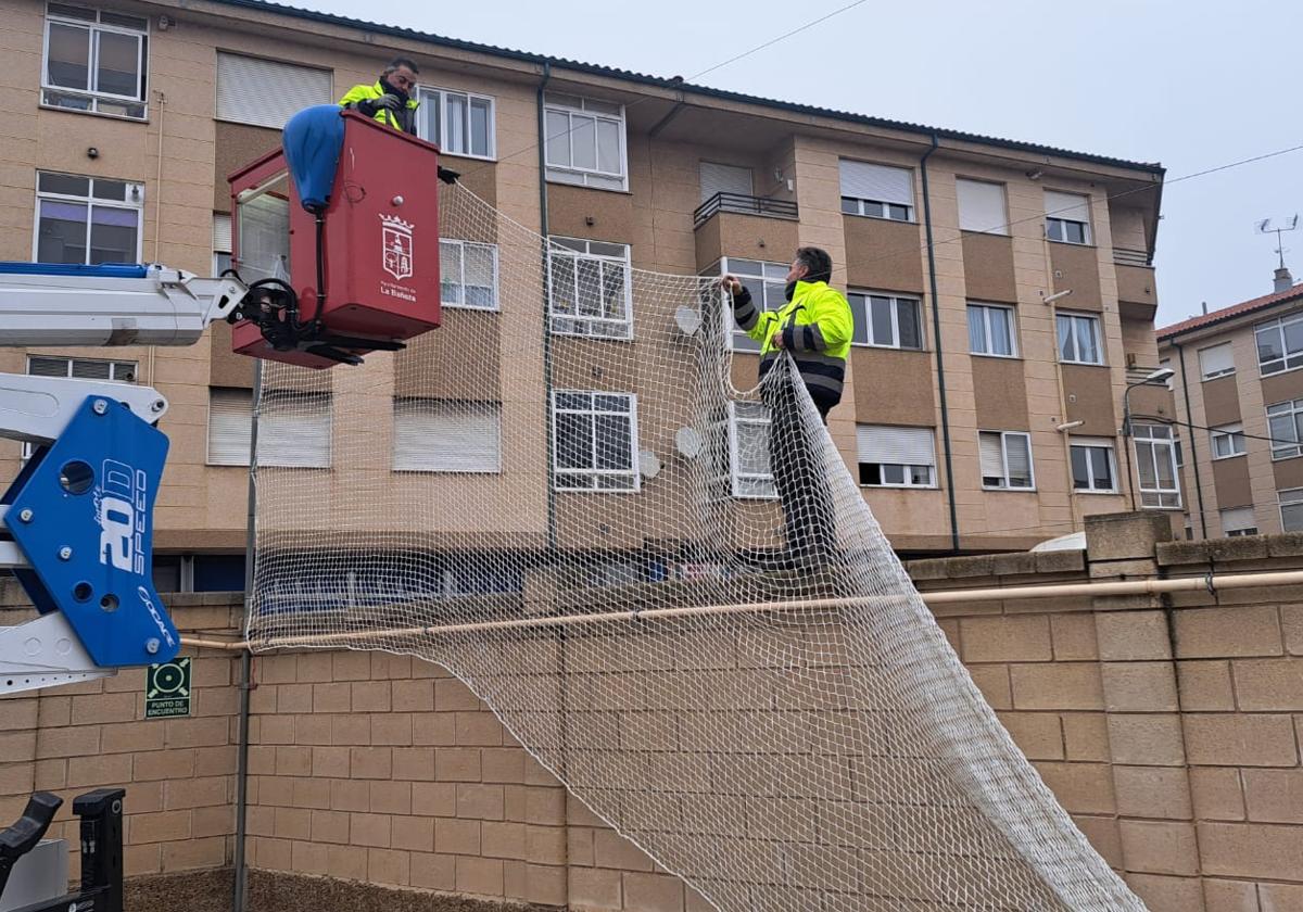 Renovación de la malla qe separa el CEIP San José de Calasanz del IES Ornia.