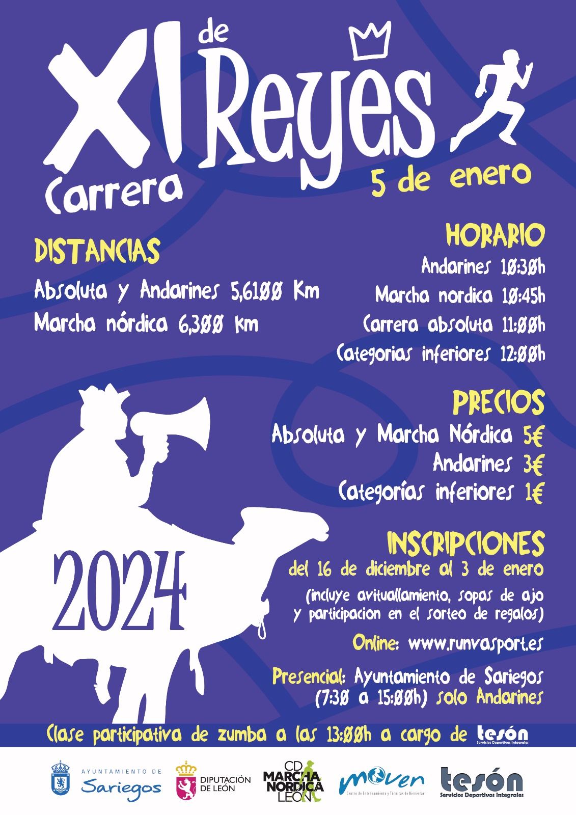 Horarios de la carrera de Reyes de Sariegos