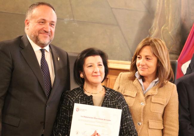 Una de las trabajadoras reconocidas.