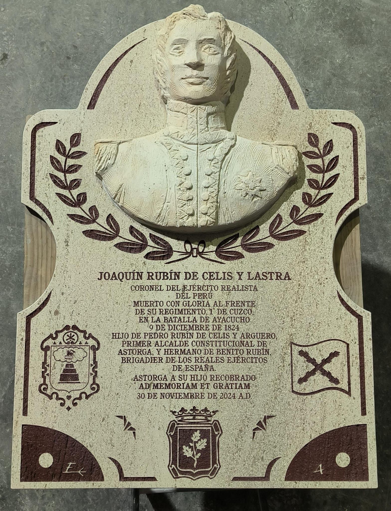 Placa Joaquín Rubín de Celis