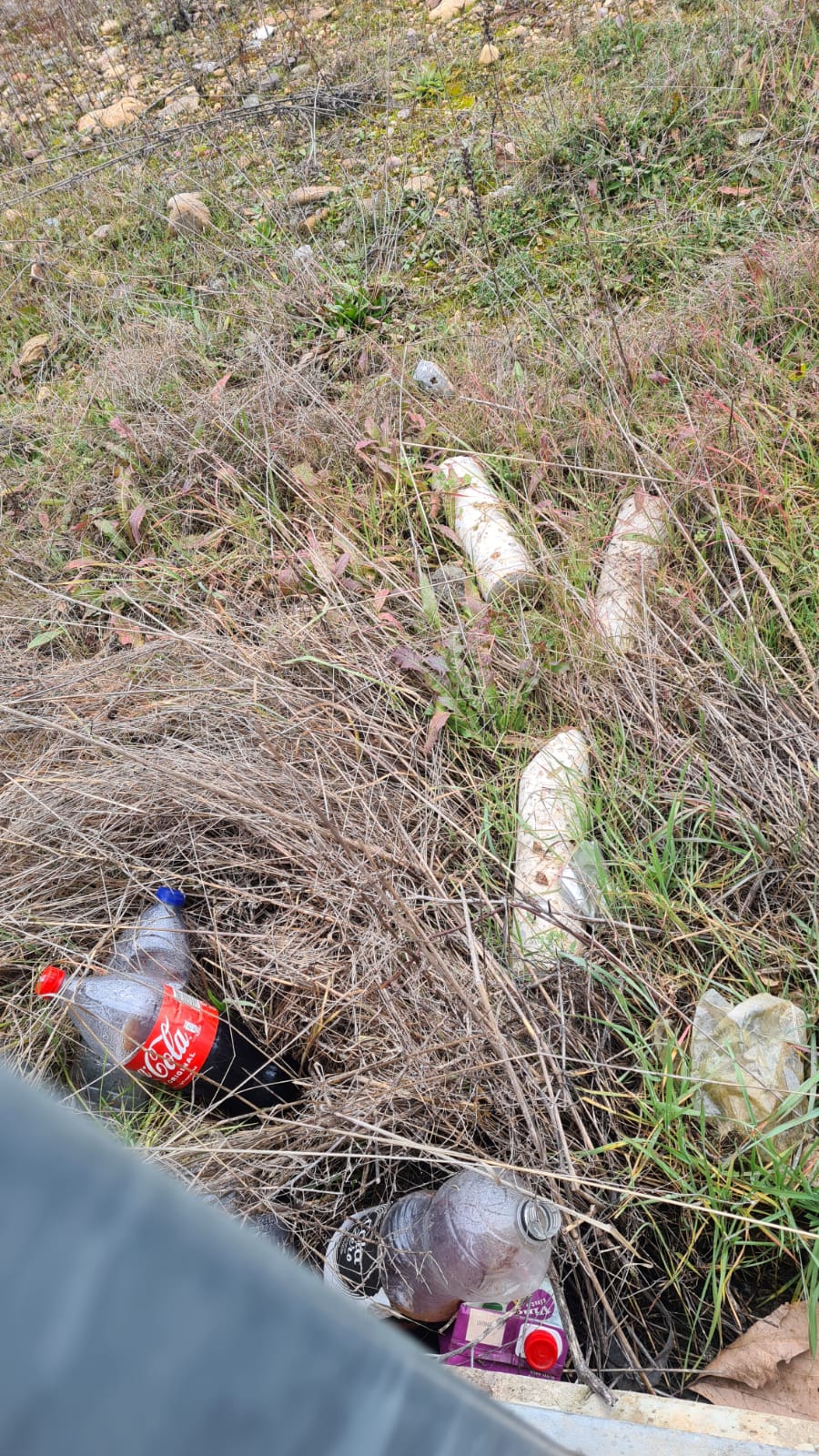 Basura acumulada junto a la estación de trenes