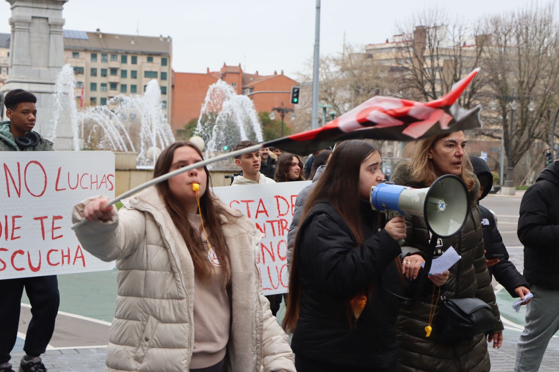 Manifestación del IES García Bellido en el centro de León