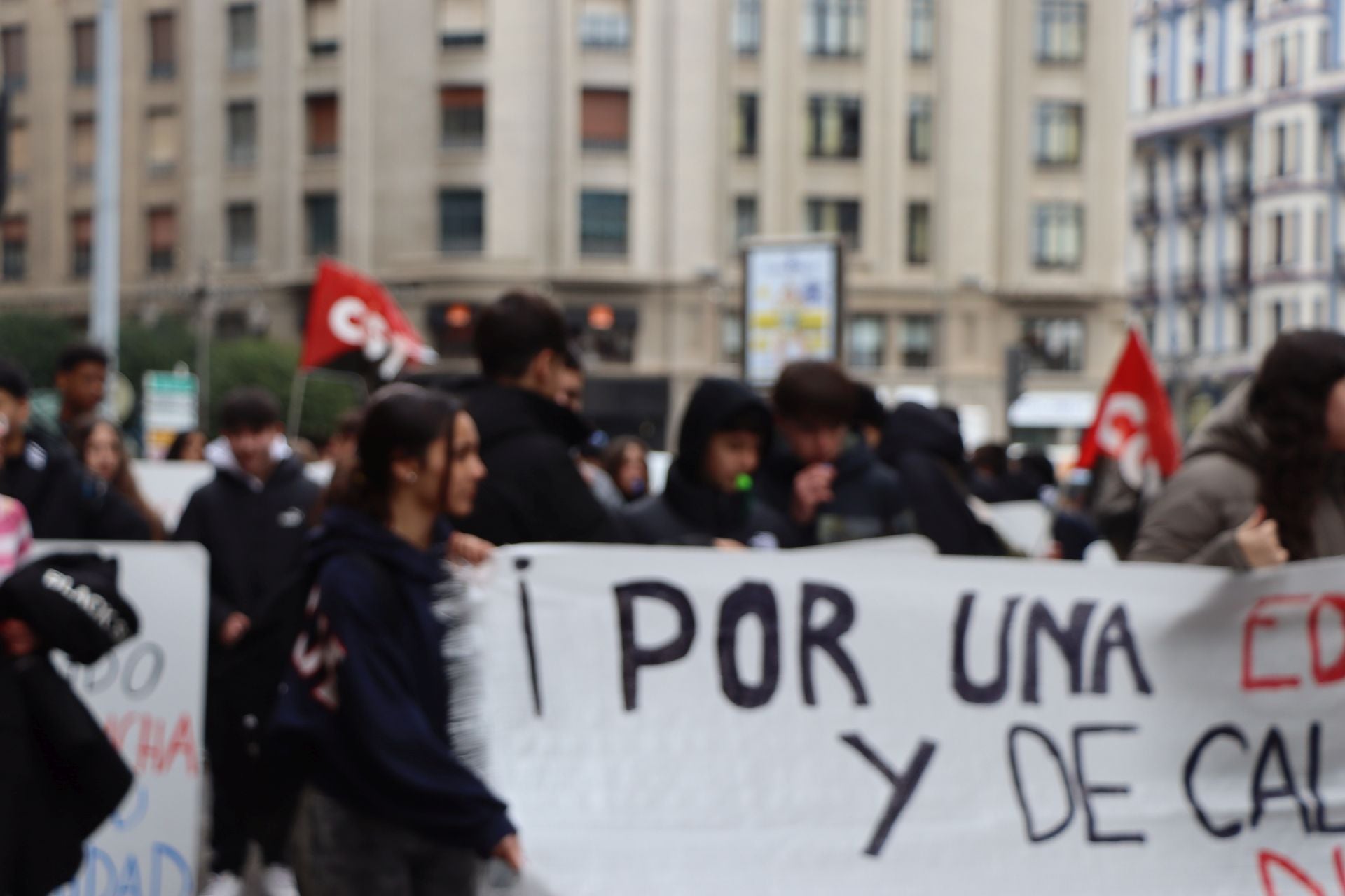 Manifestación del IES García Bellido en el centro de León