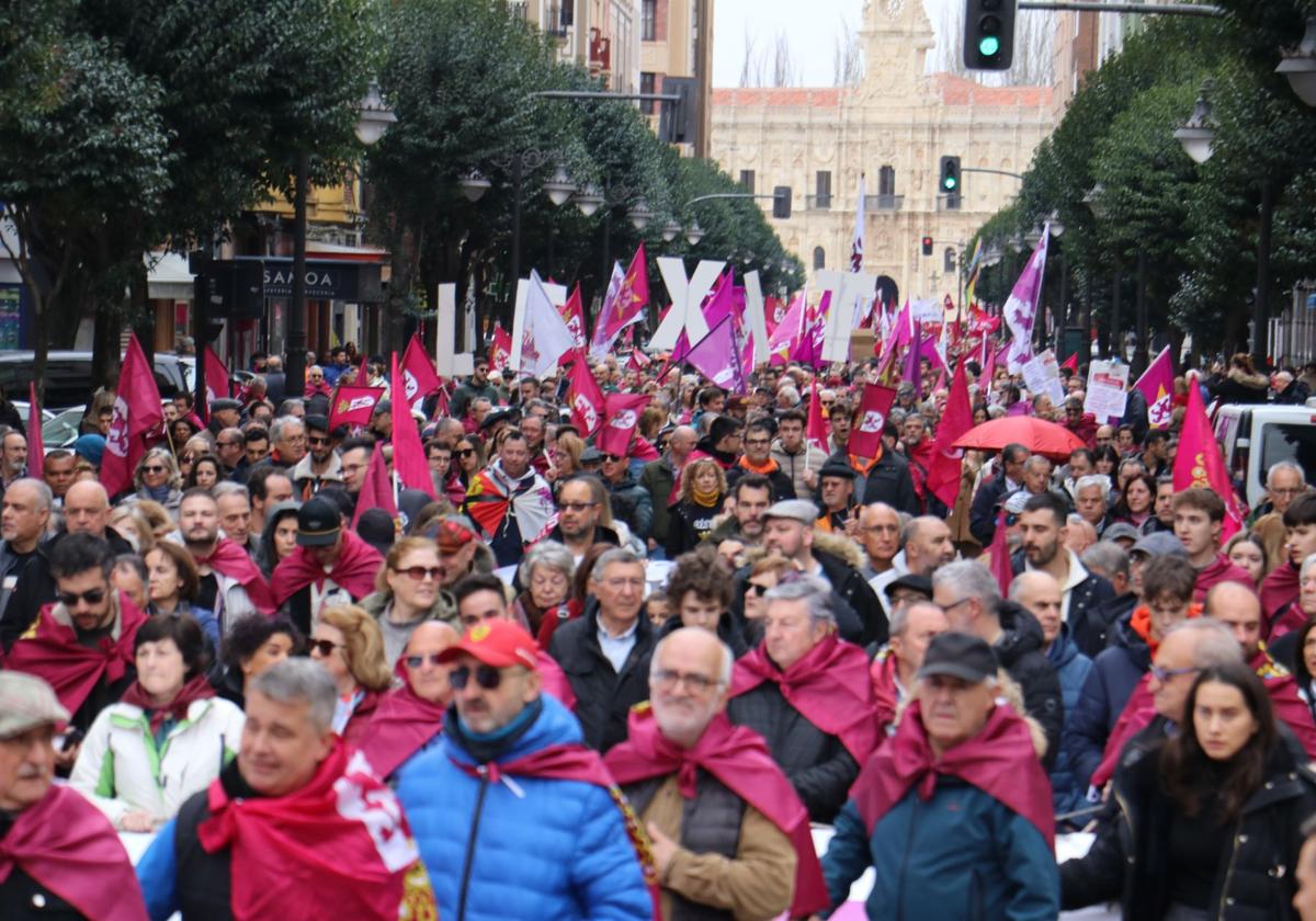 Las imágenes de la manifestación del 16-F en León