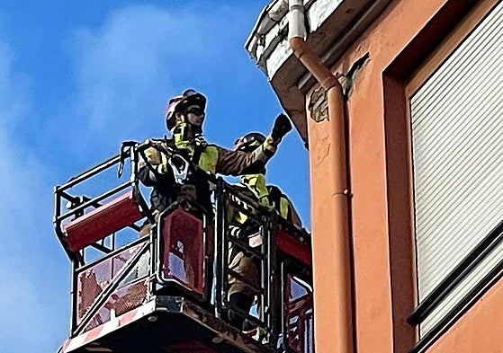 Actuación de los Bomberos de León.