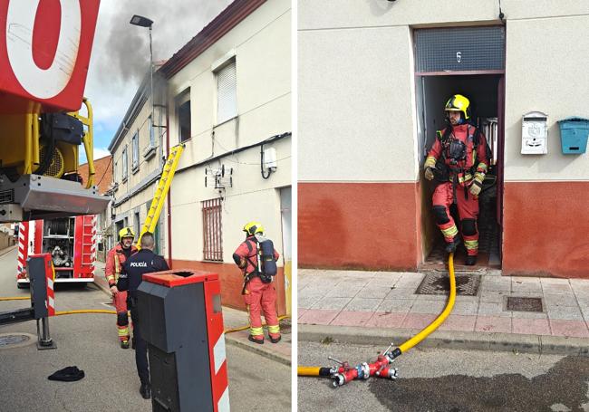 Más imagenes de la intervición de los Bomberos y la Policía Local de León.