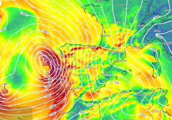 En colores más intensos, las rachas de viento previstas este jueves.
